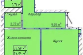 2-к. квартира, 65,1 м², 6/10 эт.