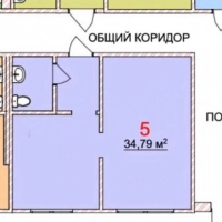 Своб. планировка, 34,7 м², 1/3 эт.