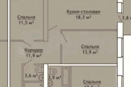 2-к. квартира, 59,9 м², 3/3 эт.