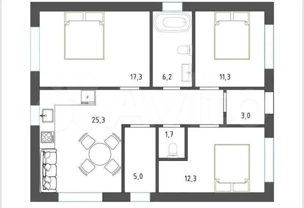 Дом 120 м² на участке 5 сот.